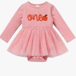 Pumpkin “one” Pink Dress